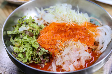 Korean cold Raw Fish Soup