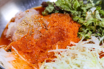 Korean cold Raw Fish Soup