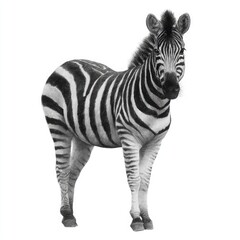Realistic Zebra Illustration on White Background animal