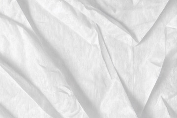 Crumpled White Wrinkled Paper Texture in Bright Lighting
