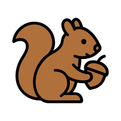 colored icon squirrel with a nut vector on a white background
Vector color icon for New Year and Christmas