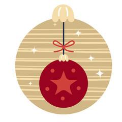 Christmas ball with red xmas toy