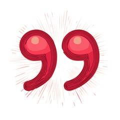 Fototapeta premium Graphic illustration of quotation marks with radiating lines