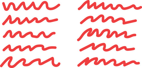 Red Wavy Lines on White Background Creative Design Element for Graphic Projects and Artistic Compositions