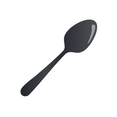 Elegant single spoon isolated in clear studio lighting for tableware and dining themes