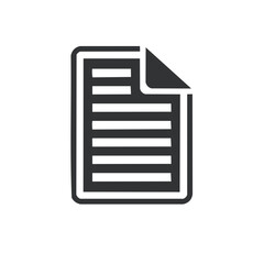 Document Icon With Text Lines And Page Fold Symbol