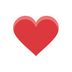Heart shape icon with layered design, symbol of love and Valentines Day