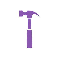 Minimalist Purple Claw Hammer Icon Illustrating Construction DIY and Home Renovation Tools