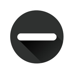 Minimalist negative symbol design with shadow, isolated on a white background.