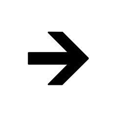 Bold Black Arrow Pointing Directly to the Right Direction Indicating Progress