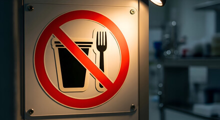 Prohibition Sign: No Food or Drink Allowed in This Restricted Zone