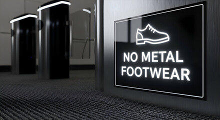 Prohibition Sign: No Metal Footwear Indicated, Security Turnstiles, Interior Design