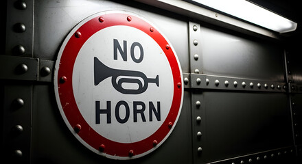 Prohibition Sign On Metallic Surface Depicting Regulations and Orderly Conduct