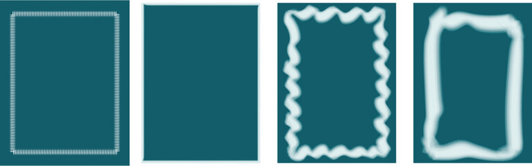 Decorative Frame Border Set – Hand Drawn Rectangle Outline, Abstract Wavy Edge Vector Design Template