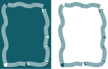 Abstract Wavy Frame Border Design – Modern Decorative Rectangle Outline Vector for Poster or Template Layout