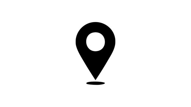 Black location pin isolated on white background vector