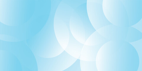 Minimalist banner background, pastel colorful, Light Blue gradations. Circle effect style geometric, abstract background. Vector Illustration