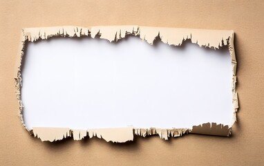 Fototapeta premium Torn cardboard background with white paper for text or image placement