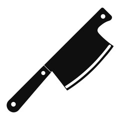Silhouette of a black cleaver with its handle, rivet, and a sharp blade