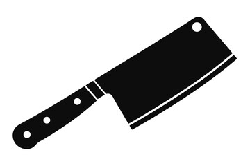 Black cleaver with white rivets represents a bold, minimalistic, yet modern kitchen utensil