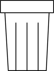 Black and White Line Art Illustration of a Simple Empty Trash Can, Wastebasket Icon, Vector Drawing, Minimalist Style, Cleaning Symbol
