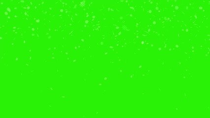 4K seamless animation of falling snowflakes green background for chroma key use - Powered by Adobe