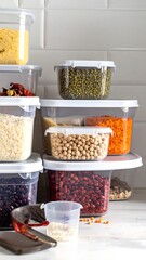 Stacked food storage containers