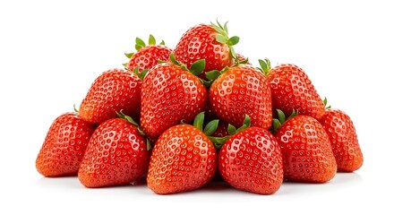 Vibrant, ripe strawberries piled high, bursting with fresh sweetness and summer flavor.