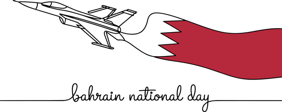 Fighter Jet Soars with Bahrain Flag Trail for National Day Celebration