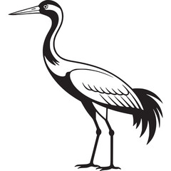 Obraz premium Vector art of crane bird illustration