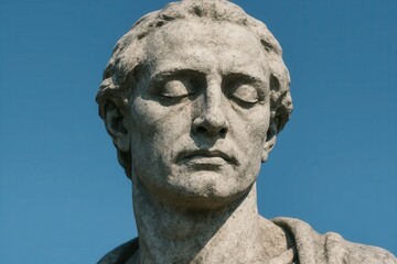 A Timeless Bust Against a Clear Blue Sky