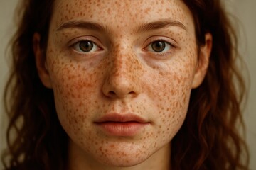 Fototapeta premium The Vivid Hues of a Skin with Freckles