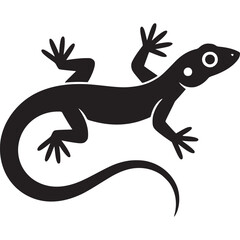 Fototapeta premium Vector art of black lizard silhouette