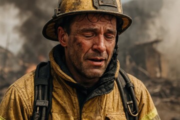 Obraz premium A Firefighter's Enduring Spirit