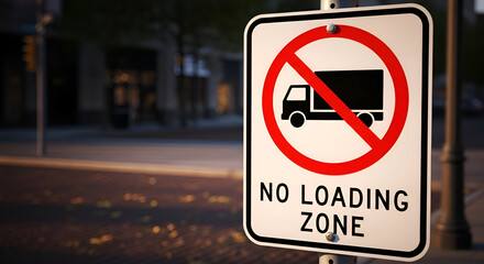 Truck Restrictions Indicating Loading Exclusion Within City Limits Clearly Marked Display