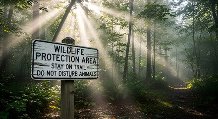 Sunlight Piercing Through The Forest's Canopy, Emphasizing The Wildlife Protection Area