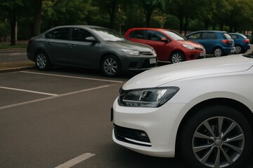 A Lineup of Cars at Rest