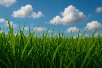 Obraz premium A Glimpse of Sky and Grass Under a Canopy of Clouds