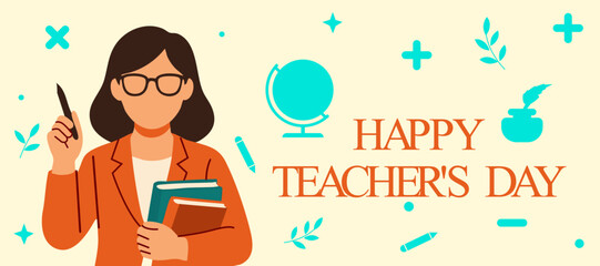 World Teacher's Day, Flat vector illustration