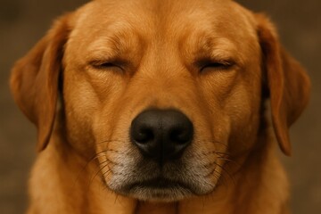 A Close-Up of a Contented Labrador Retriever