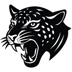 leopard roar head vector icon on white background