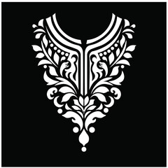 Ornamental Floral Design A classic black and white floral design element featuring elegant, curved leaves and intricate detailing. Perfect for use in decorative borders, logos © Mafas
