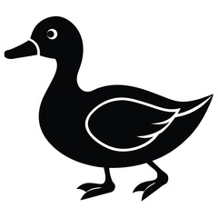 running duck vector icon on white background