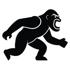 running gorilla vector icon on white background