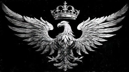 Majestic eagle illustration with crown symbol representing authority and freedom