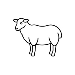 Fototapeta premium Simple outline drawing of a sheep on transparent background