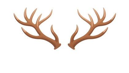 Illustration of two stylized brown deer antlers on a white background