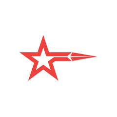 Minimalist red star arrow vector illustration scalable eps icon for general use vector