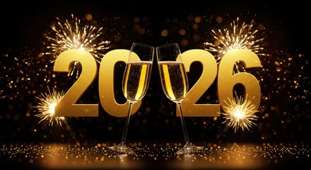 New Year S Eve, Happy New Year 2026 Party, Firework Celebration Background Banner