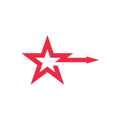 Minimalist red star arrow logo vector graphic scalable eps icon for branding and design vector